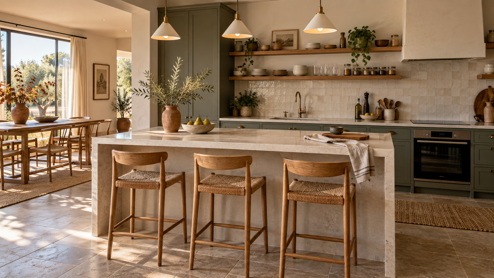 Cocina decorada con muebles y complementos de diseño