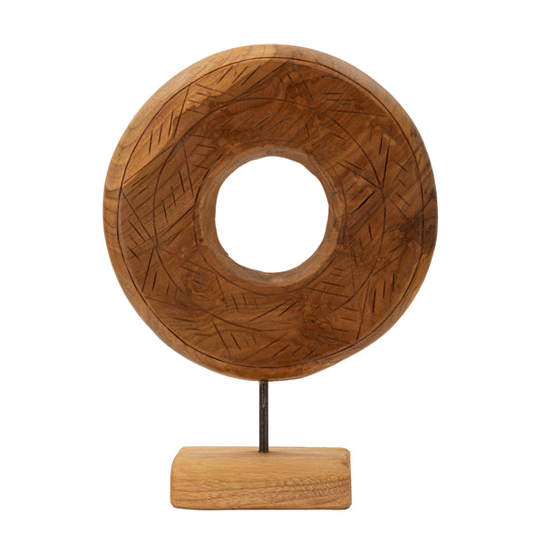 Escultura de fusta marró 28x10x38 cm