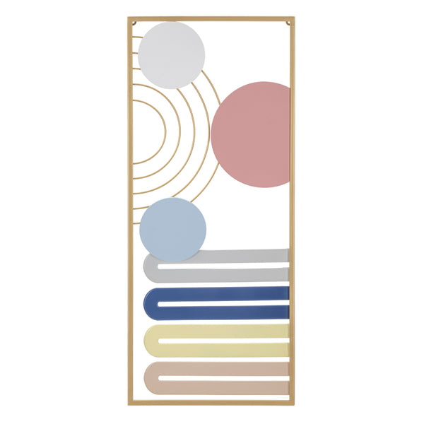 Panell decoratiu 3D abstracte de metall multicolor 37x2x84 cm
