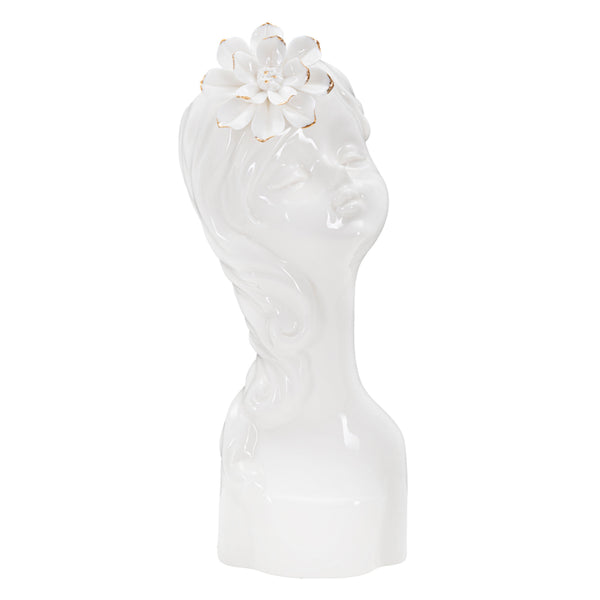 Gerro de porcellana blanca amb rostre floral 10,5x10x24,7 cm