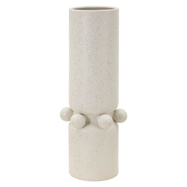 Jarrón de cerámica beige con bolas Ø 15,5x41 cm