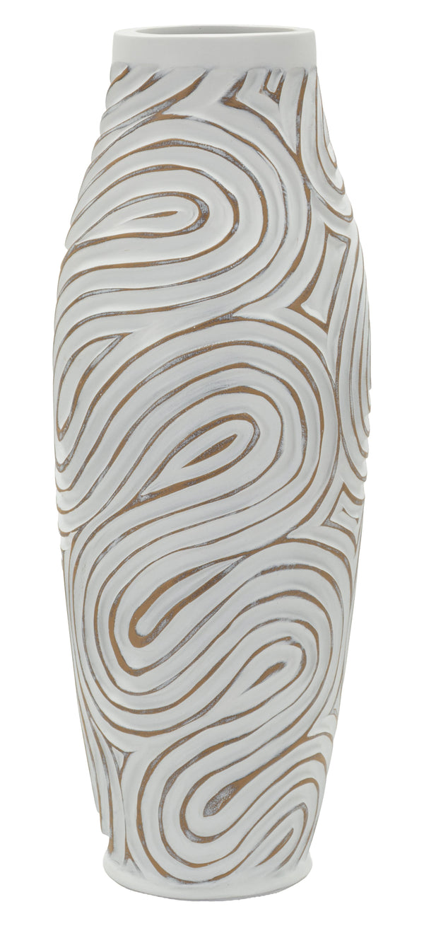 Gerro de resina blanca Ø 18,5x50 cm