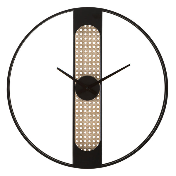 Reloj de pared redondo de metal negro y beige Ø 60x5 cm