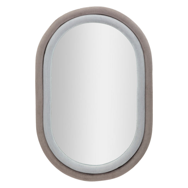 Mirall de paret de vellut gris 60x4x90 cm