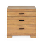 Mesita de Noche 55x40x55 Madera de Cedro/Metal -- Marrón Miel/Negro