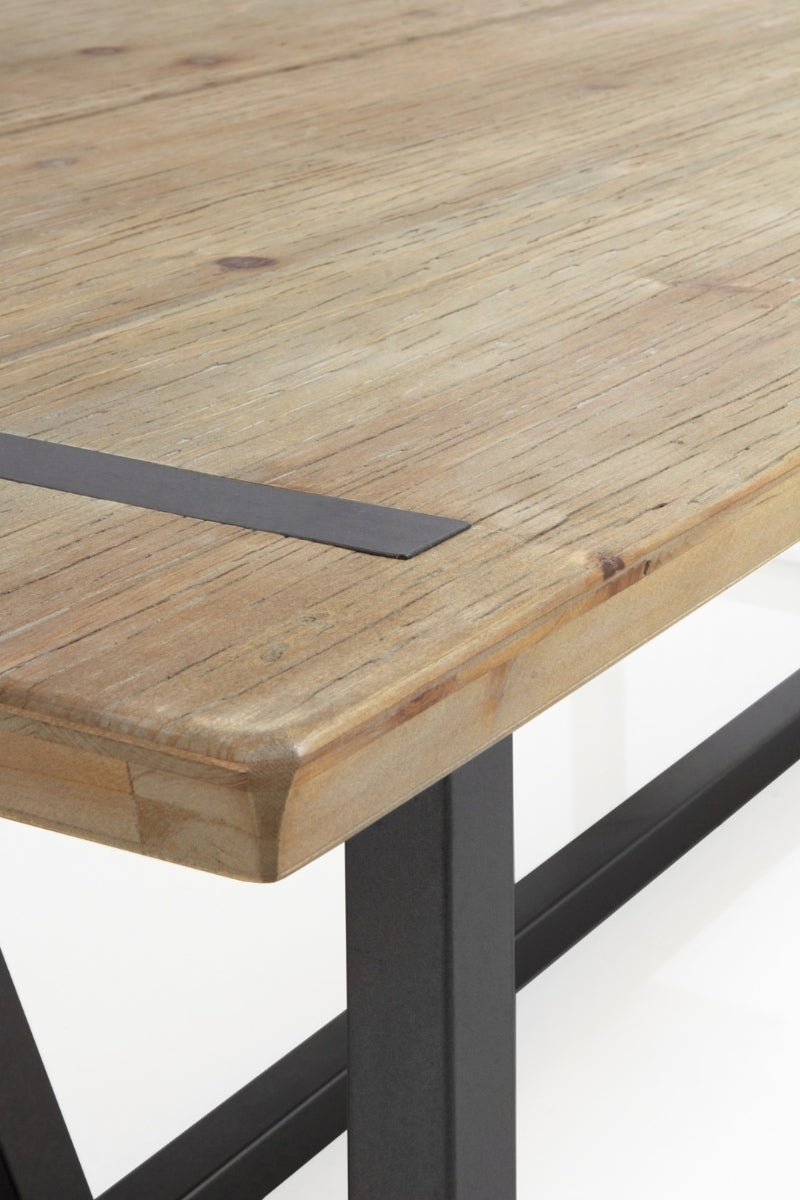 MESA CENTRO METALICA CON SOBRE DE MADERA