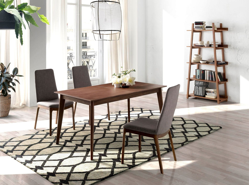 Mesa comedor extensible rectangular nogal