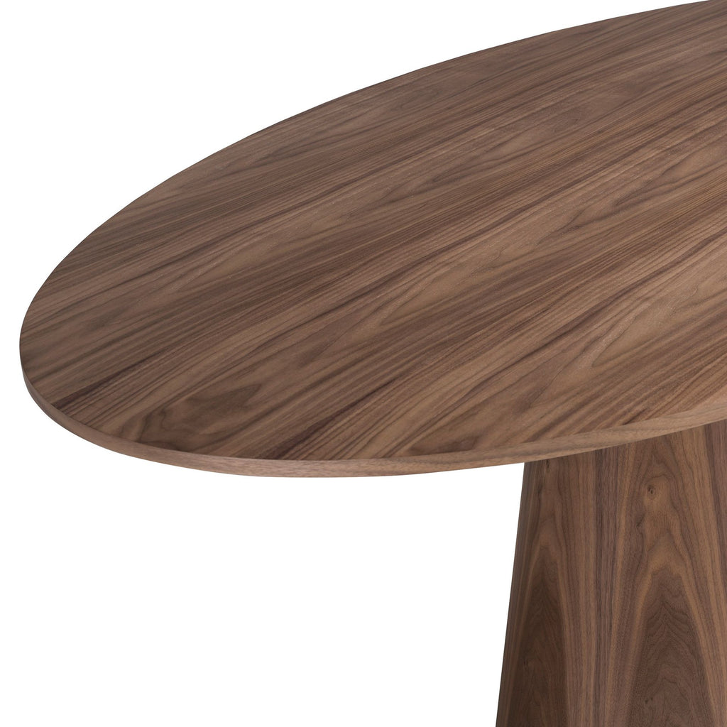 Mesa comedor ovalada nogal