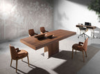 Mesa comedor extensible rectangular nogal