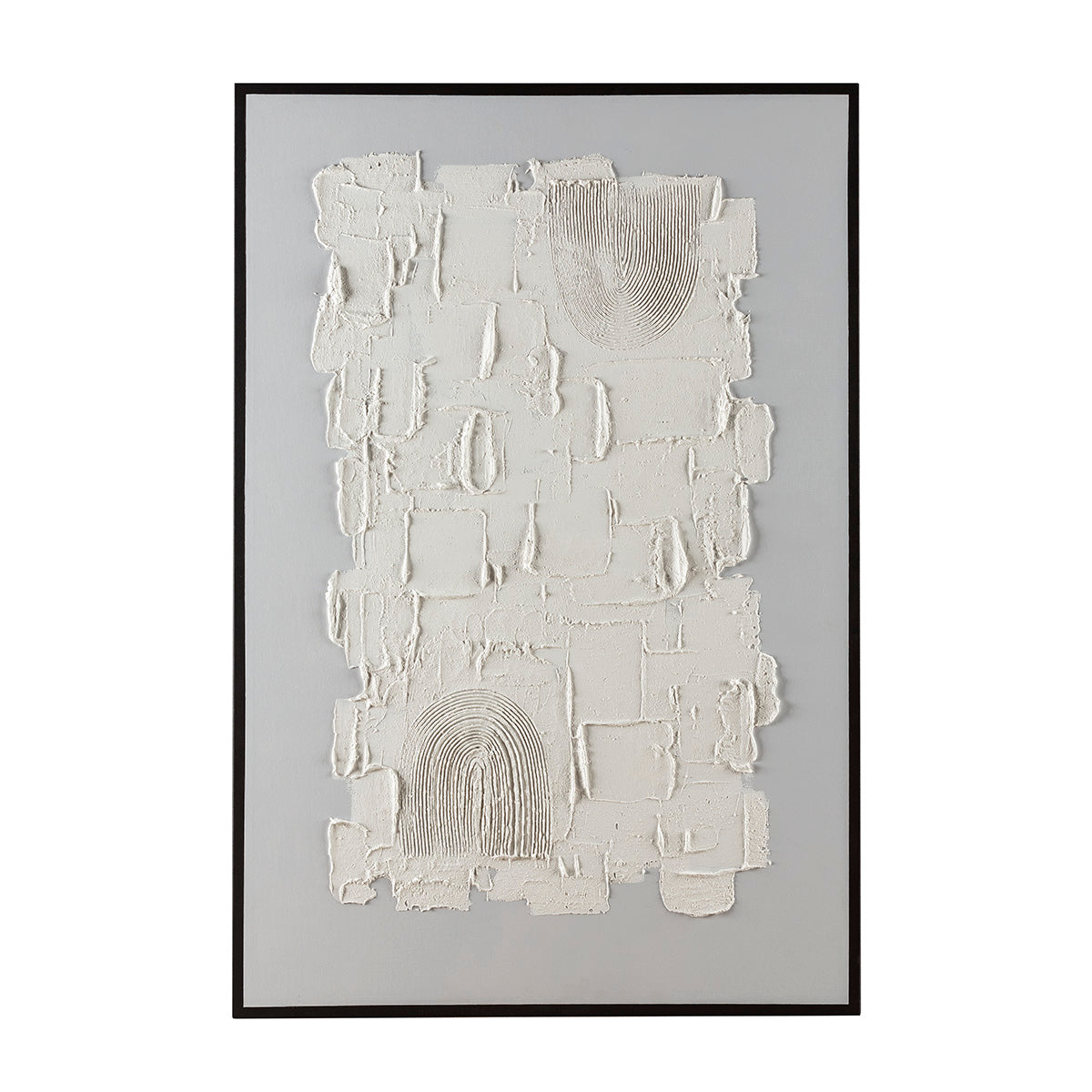 Lienzo decorativo blanco y negro de 80x5x120 cm con textura acrílica