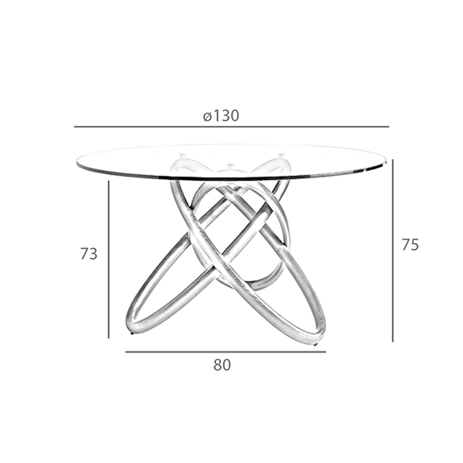 Mesa comedor redonda cristal templado y nogal