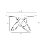 Mesa comedor redonda cristal templado y nogal