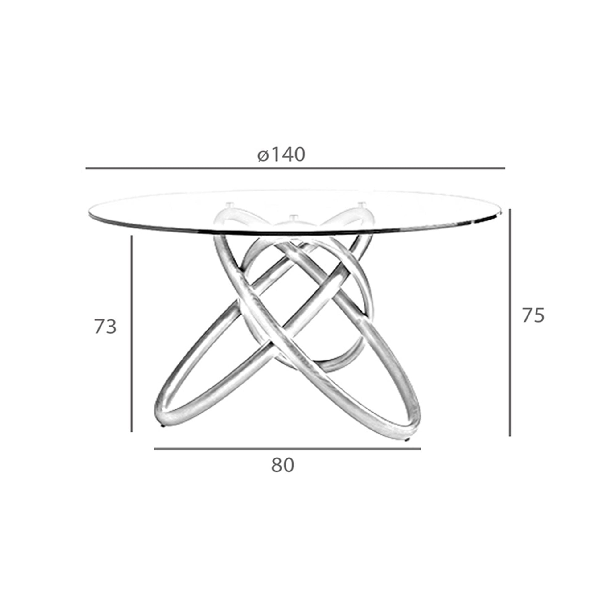 Mesa comedor redonda cristal templado y nogal