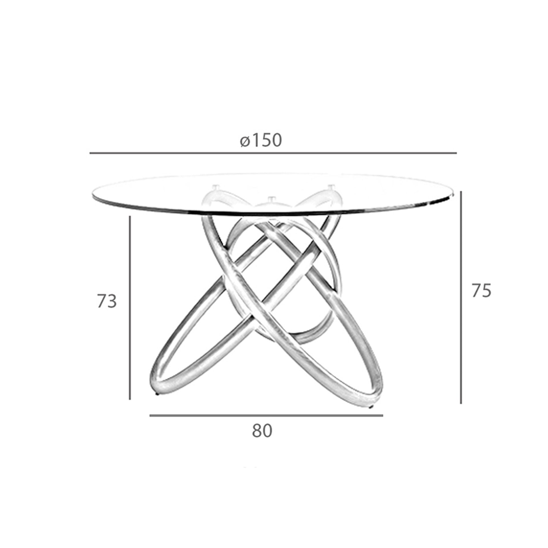Mesa comedor redonda cristal templado y nogal