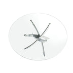 Mesa comedor redonda cristal templado y acero cromado