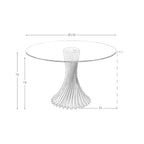 Mesa comedor redonda cristal templado y nogal