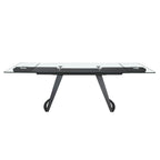 Mesa comedor extensible rectangular cristal templado y acero negro