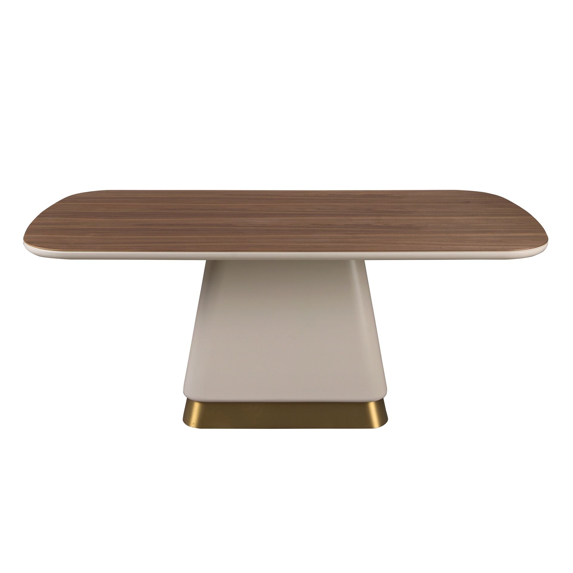 Mesa comedor rectangular nogal y madera beige