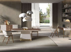 Mesa comedor rectangular nogal y madera beige