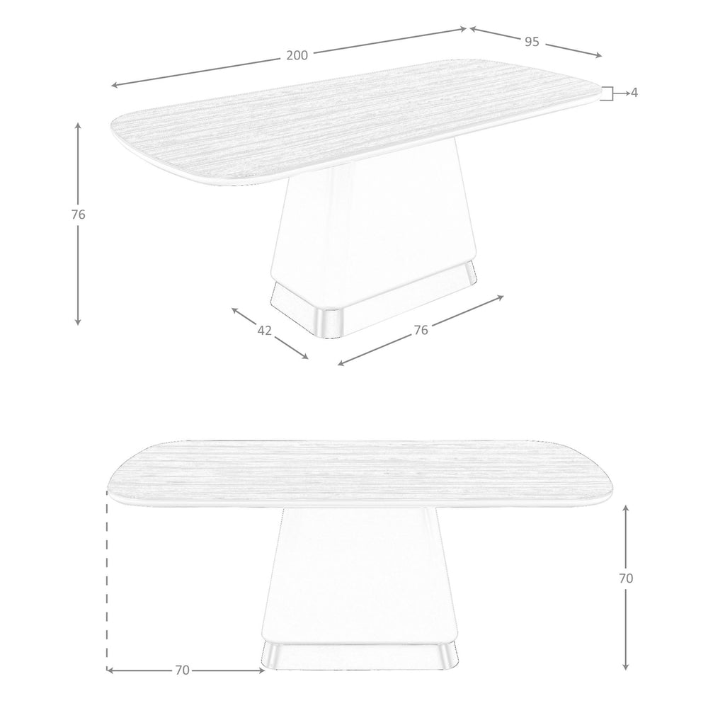 Mesa comedor rectangular nogal y madera beige