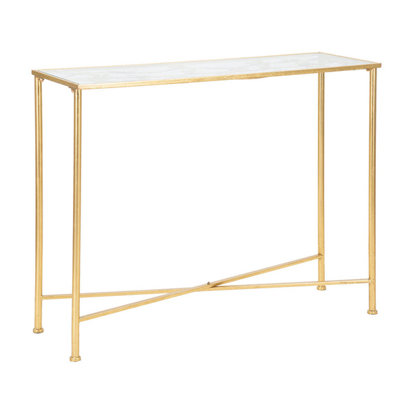 Consola de metal dorado con mariposas 100x35x80 cm