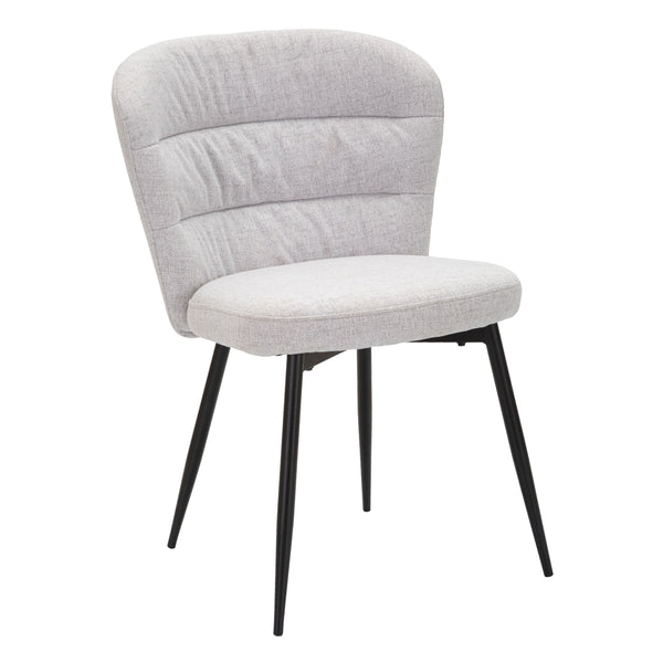Juego de 2 sillas de tela gris con patas de metal negro 58x60,5x85 cm