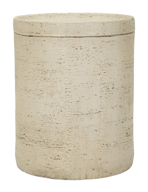 Mesa de centro de magnesio crema cilíndrica Ø 35x43 cm