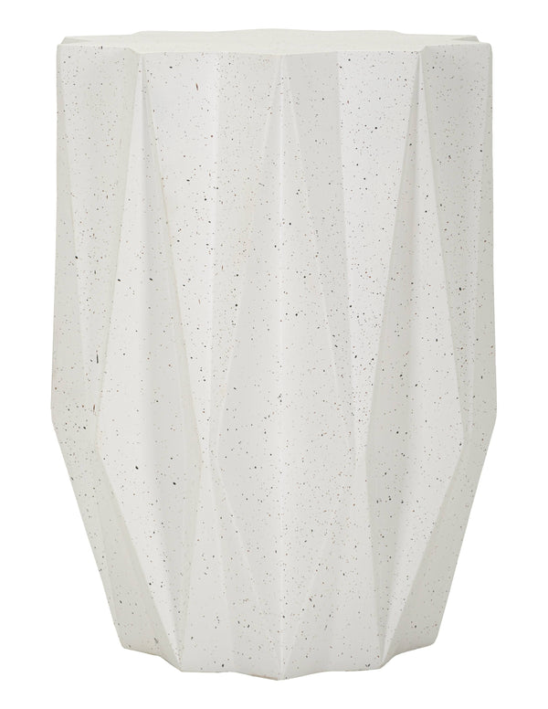 Taula de centre de magnesi blanc facetada Ø 40x53 cm