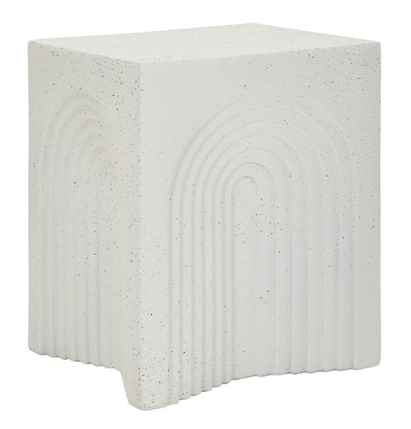 Mesa de centro de magnesio blanco con incisiones 40,5x40,5x50,5 cm