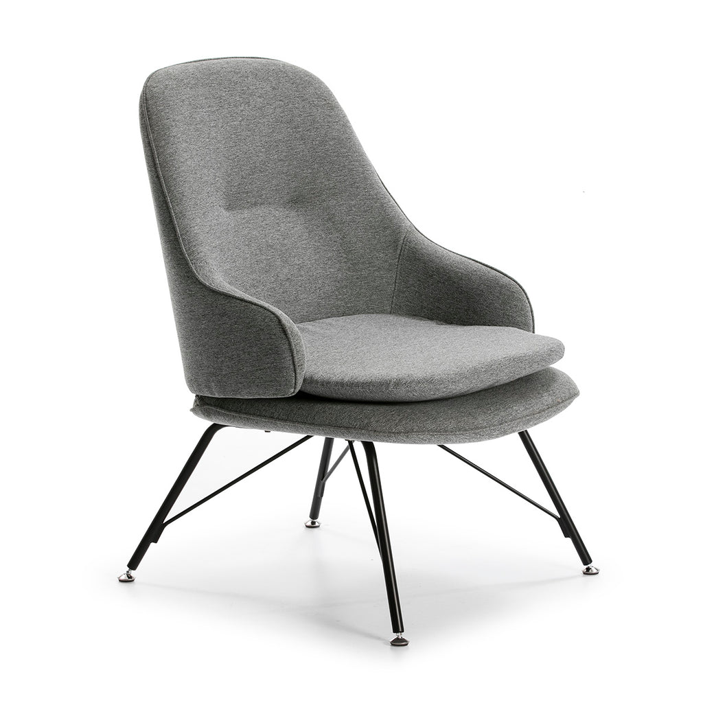 SILLON 70x78x95 METAL NEGRO/TELA GRIS