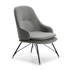 SILLON 70x78x95 METAL NEGRO/TELA GRIS
