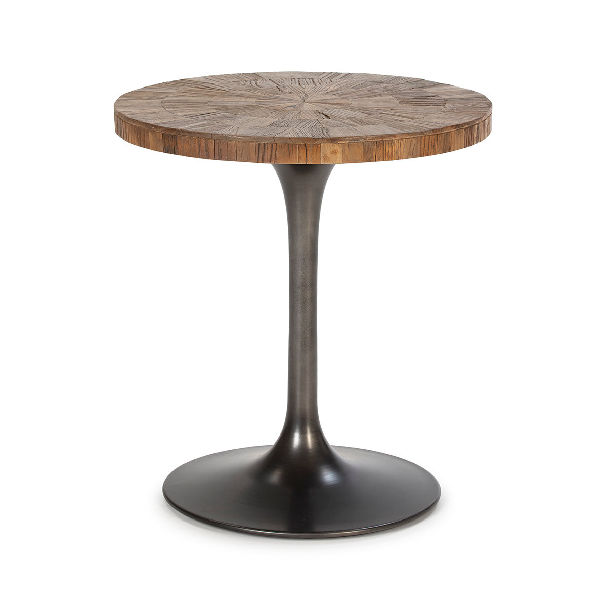 MESA AUXILIAR 55x55x60 MADERA NATURAL/METAL NEGRO