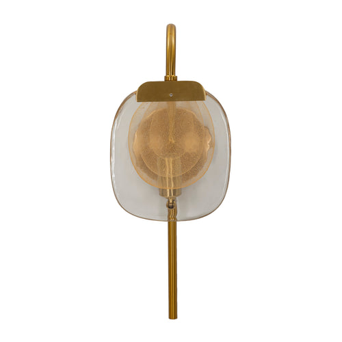 Aplique de metal y cristal dorado con círculos