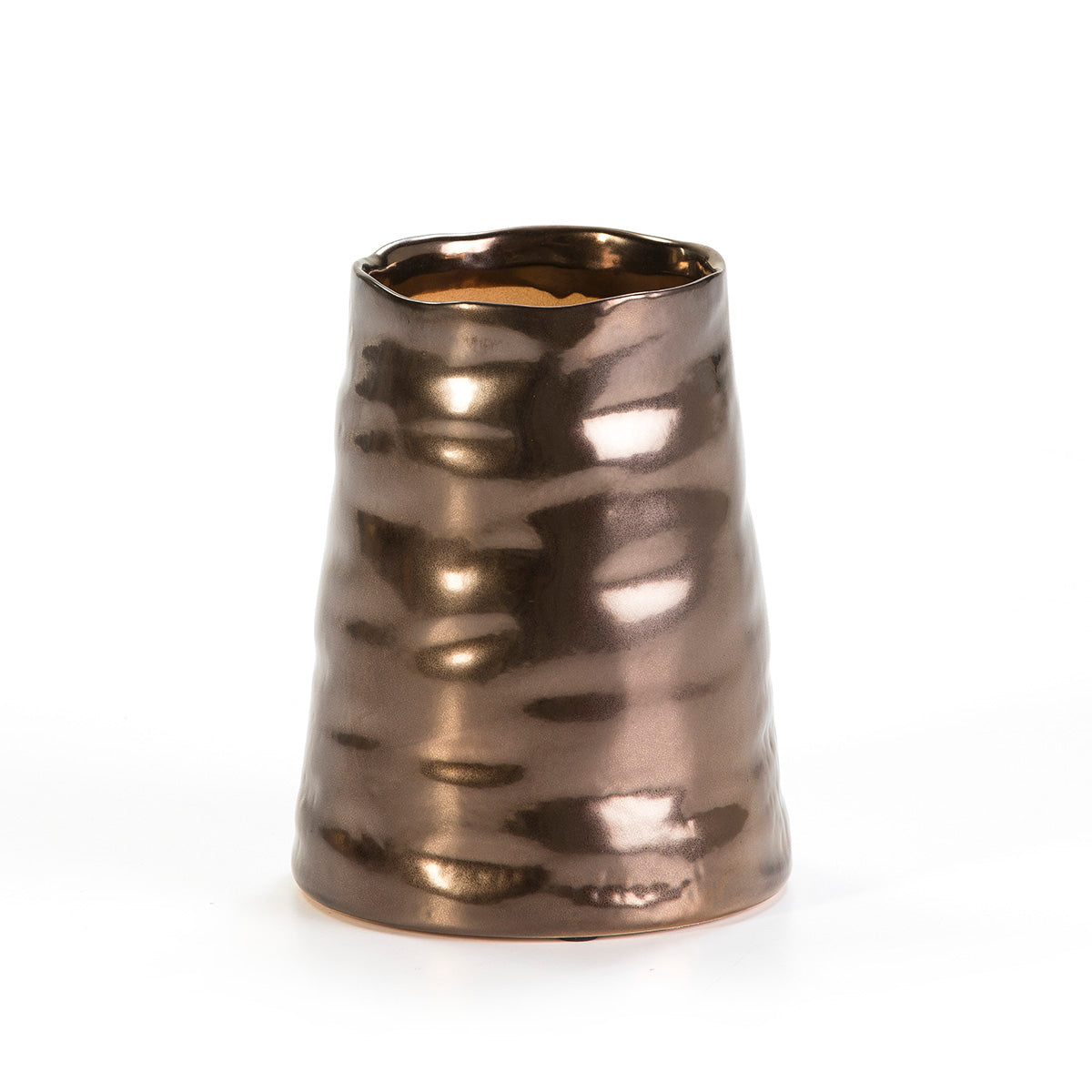 JARRON 15x15x19 CERAMICA DORADO