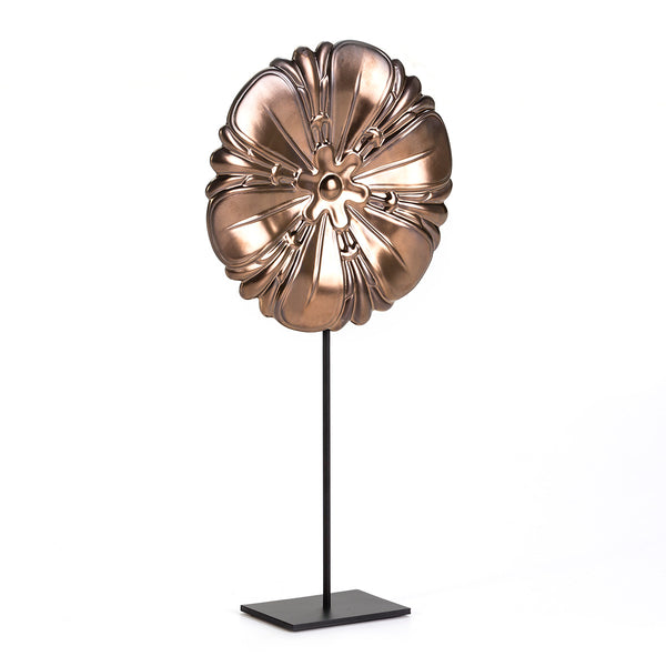 Figura 31x10x61 cm de cerámica marrón y metal negro