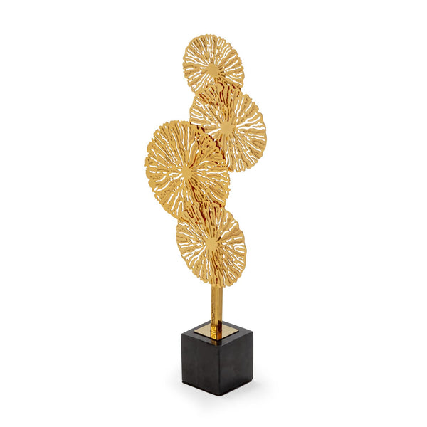 Figura 17x6x41 cm de metal dorado y negro