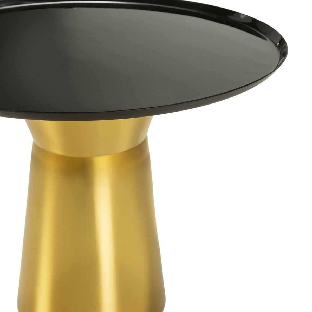 Mesa Auxiliar 47x47x40 Metal Negro/Dorado