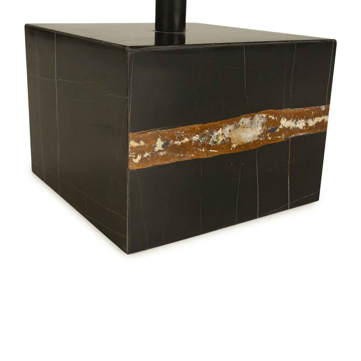 Mesa de Centro 81x81x47 Metal/Mármol Negro/Dorado