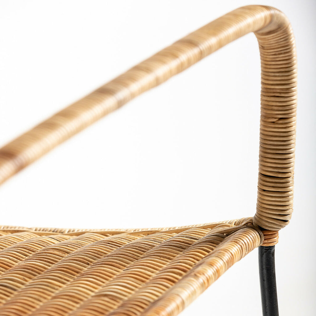 Silla 64x58x84 cm Metal/Mimbre -- Negro/Natural