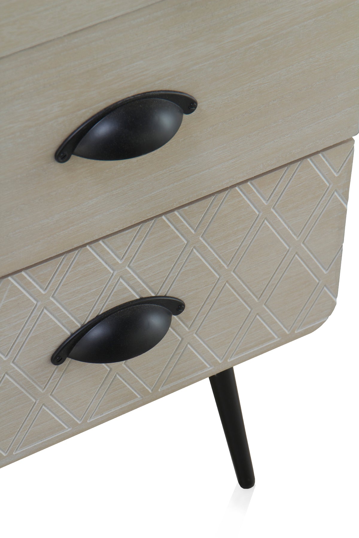 COMODA MADERA NATURAL PATAS METALICAS NEGRAS