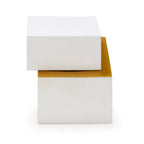 Mesa Auxiliar 40x42x43 Metal Blanco/Dorado