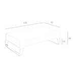 Mesa centro rectangular nogal y acero cromado