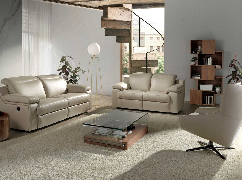 Mesa centro rectangular cristal templado y nogal