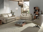 Mesa centro rectangular cristal templado y nogal