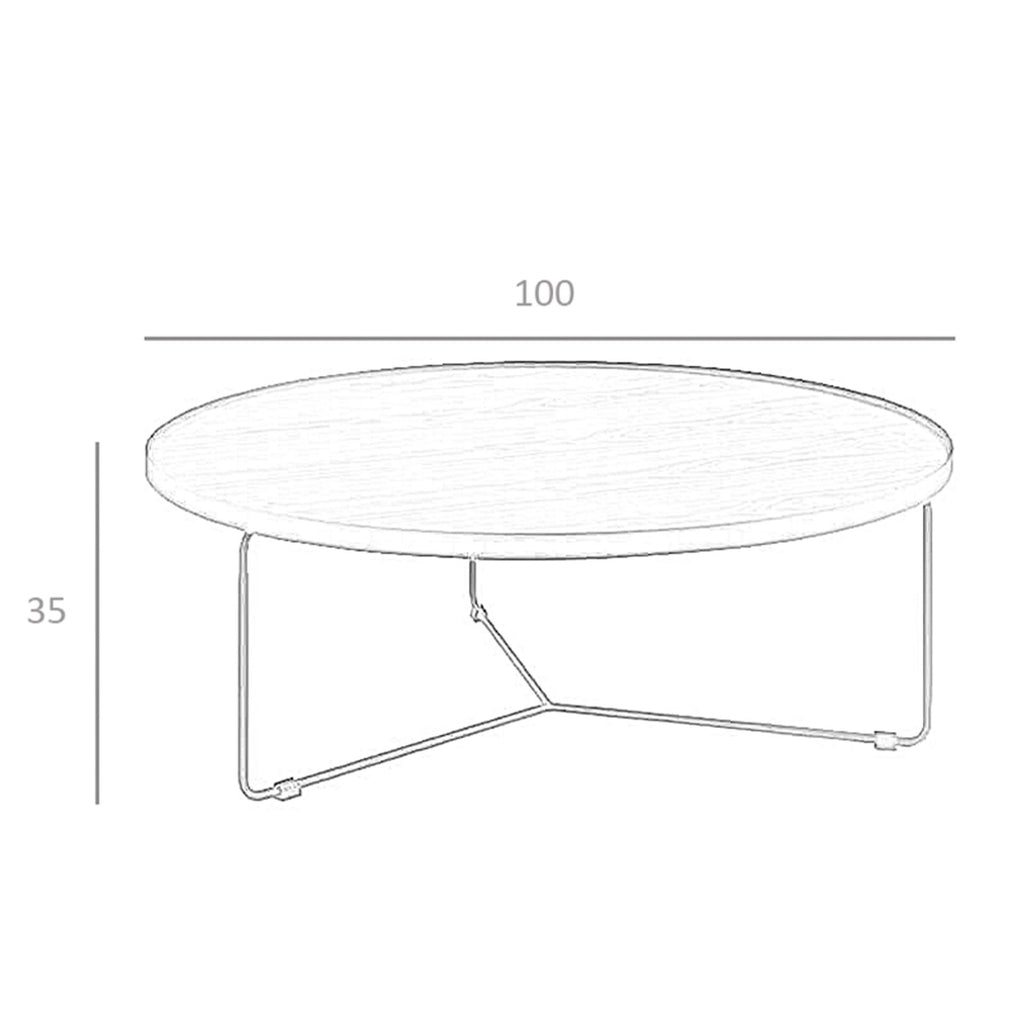 Mesa centro redonda nogal y acero negro