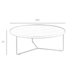 Mesa centro redonda nogal y acero negro