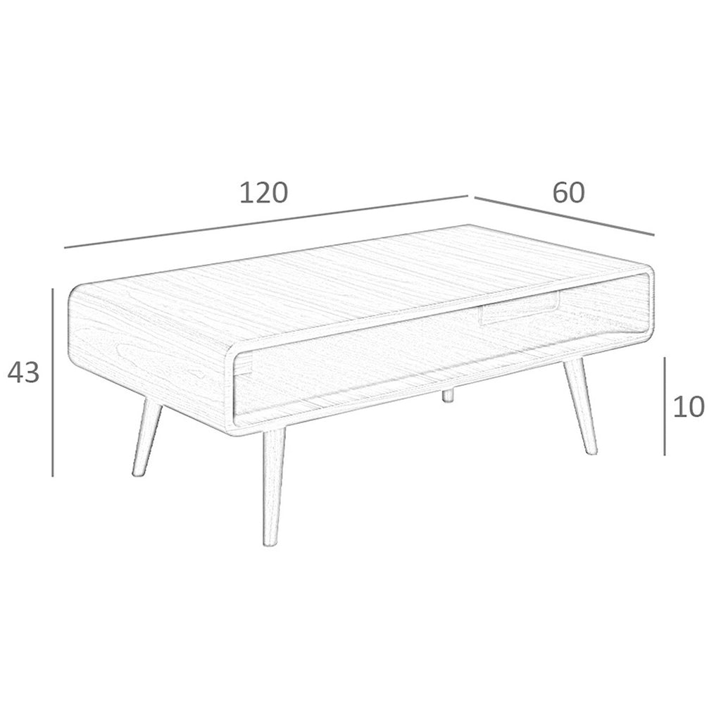 Mesa centro rectangular nogal