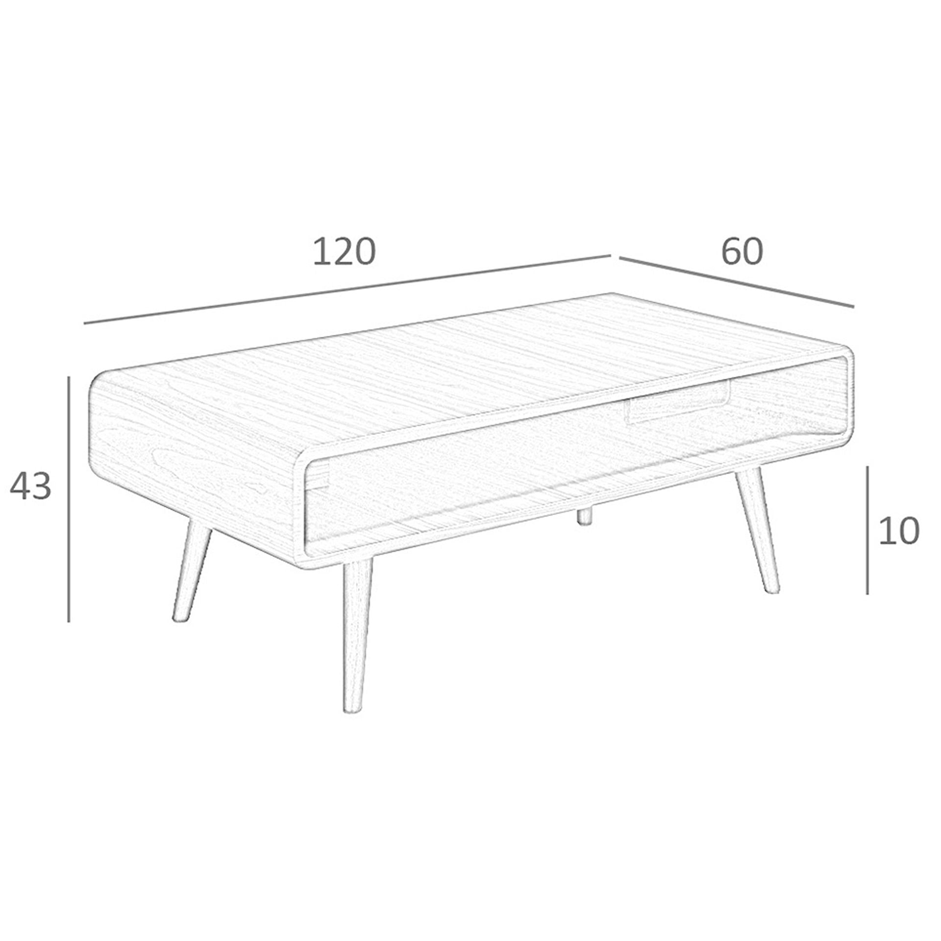 Mesa centro rectangular nogal