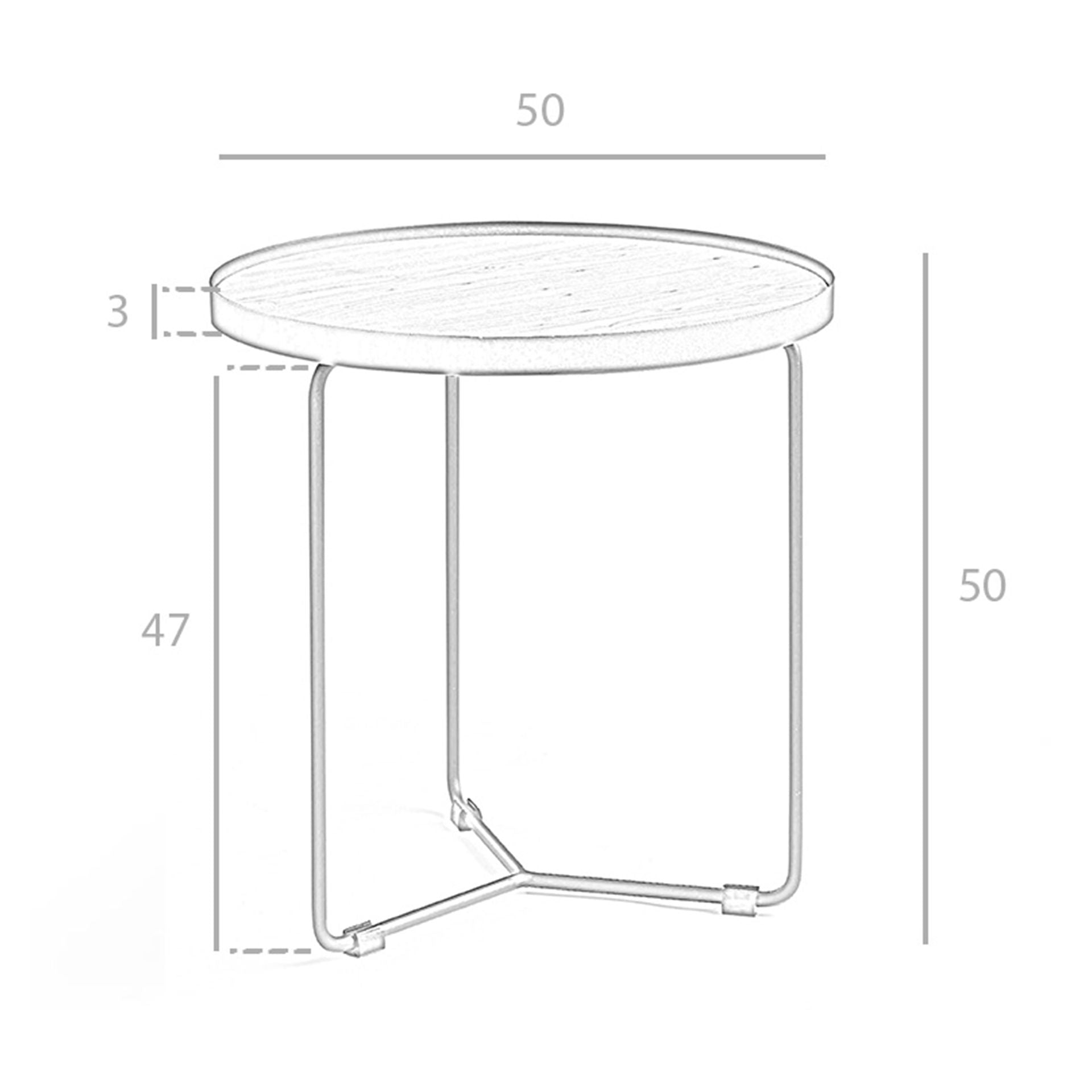 Mesa rincón redonda nogal y acero negro