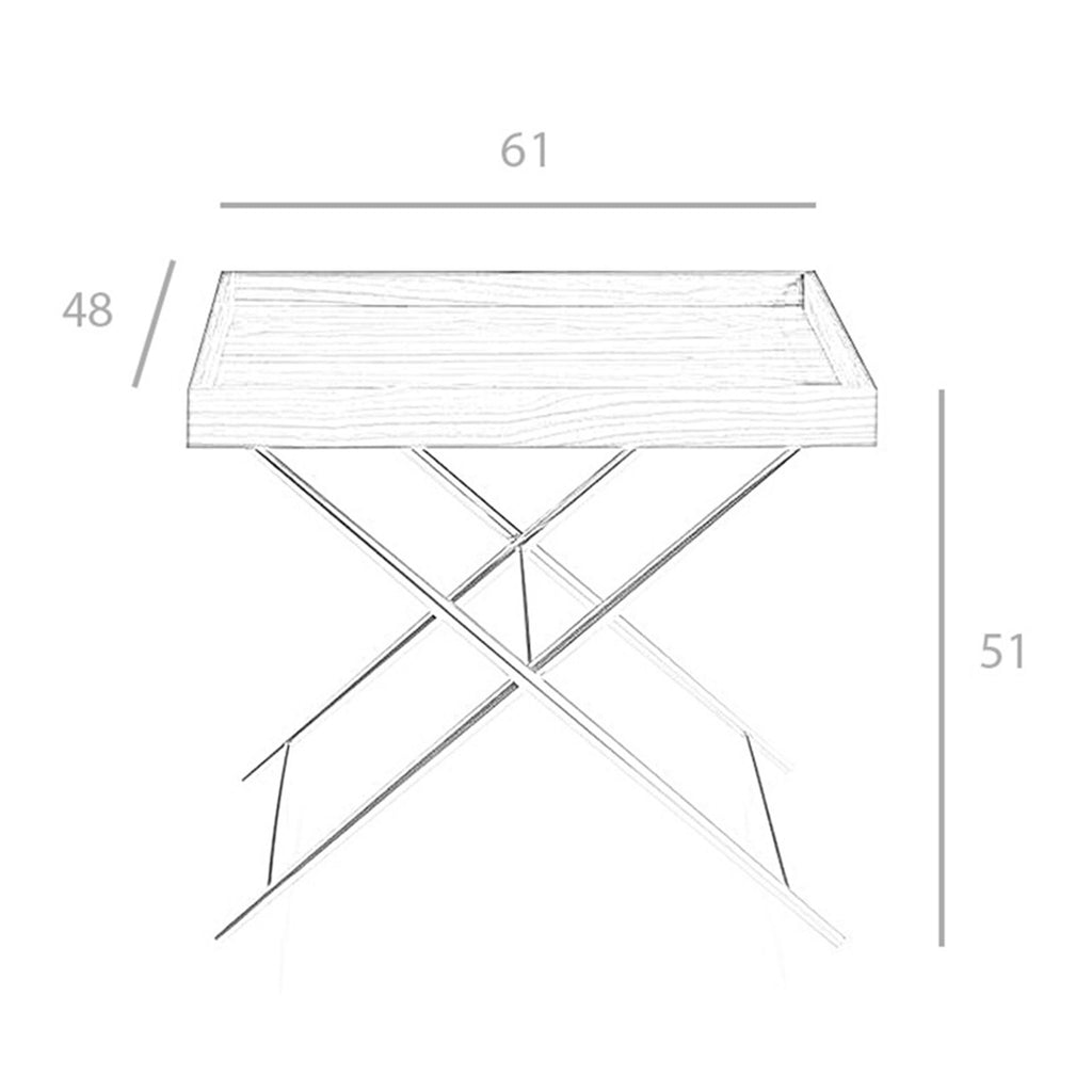 Mesa rincón rectangular nogal y acero cromado